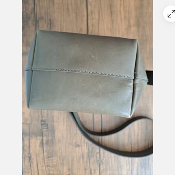 MADEWELL THE ESEENTIAL MINI LEATHER BAG CROSSBODY BUCKET OLIVE BROWN BAG - Picture 2 of 6